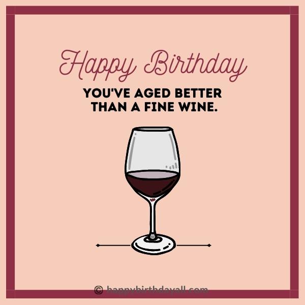 happy birthday wishes with wine image