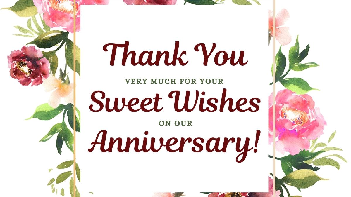 50 Best Thank You Messages For Anniversary Wishes Thank You Note