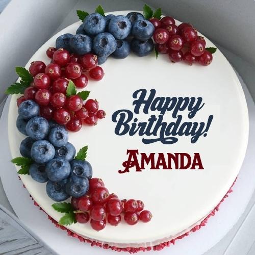 Happy Birthday Amanda Cake With Name