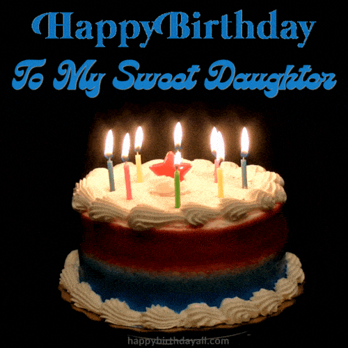 happy birthday daughter cake gif