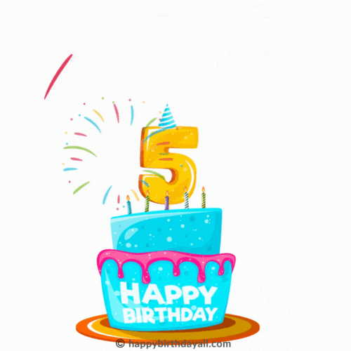 Happy 5th Birthday Cake Gif