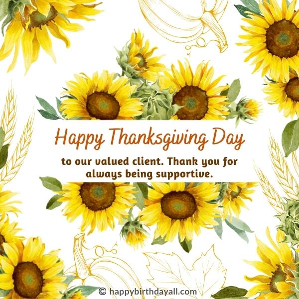 thanksgiving message for business