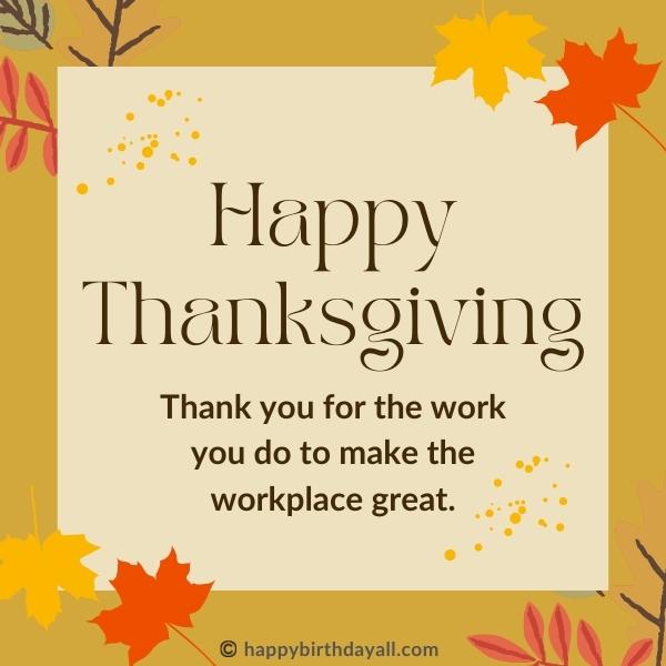 Thanksgiving Messages for Employee and Staff