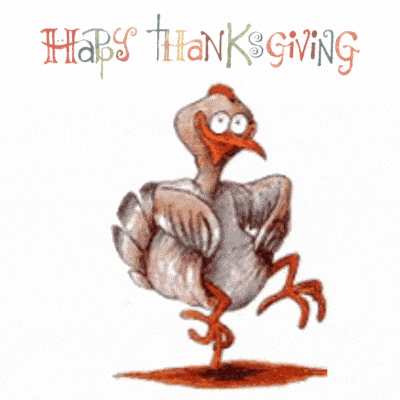 happy thanksgiving turkey dance gif