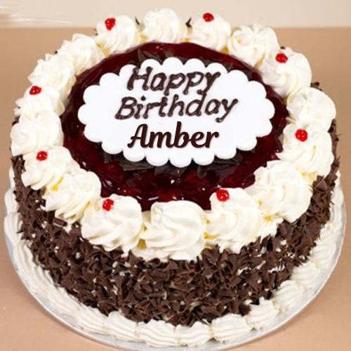Happy Birthday Amber Cake With Name