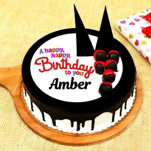 Happy Birthday Amber Cake With Name
