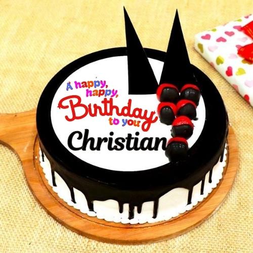 Happy Birthday Christian Cake With Name