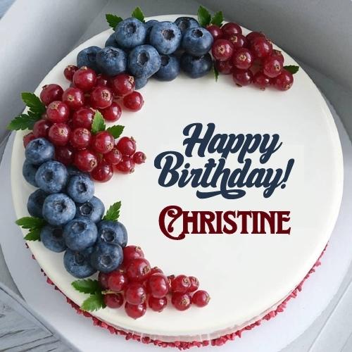 Happy Birthday Christine Cake With Name
