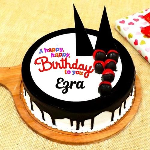 Happy Birthday Ezra Cake With Name