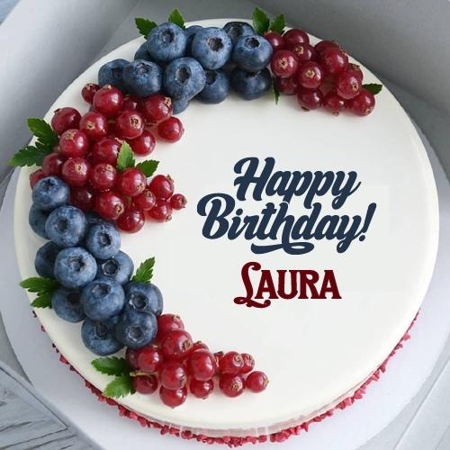 Happy Birthday Laura Cake With Name