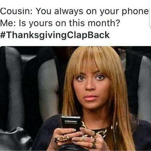 funny Thanksgiving Clapback Memes
