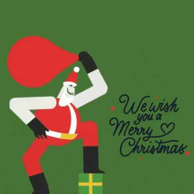 we wish you a merry christmas Santa dance gif