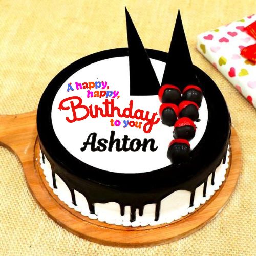 Happy Birthday Ashton Cake With Name