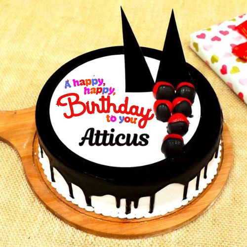 Happy Birthday Atticus Cake With Name