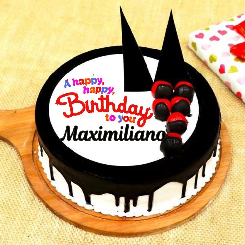 Happy Birthday Maximiliano Cake With Name