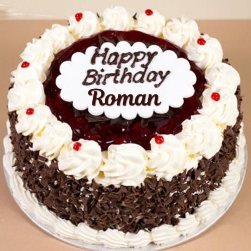 Happy Birthday Roman Cake With Name