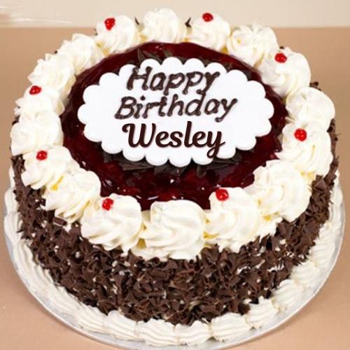 Happy Birthday Wesley Cake With Name