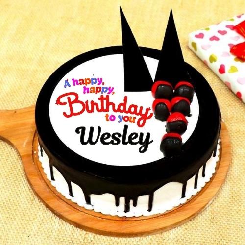 Happy Birthday Wesley Cake With Name
