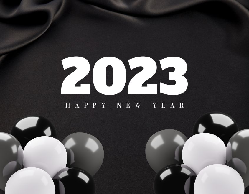 black and white happy new year 2025 images download free