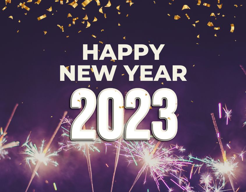 happy new year 2023 purple background photo download for wallpaper hd