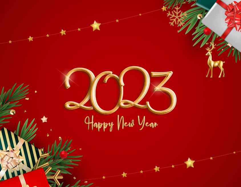 hd happy new year 2023 red background image download