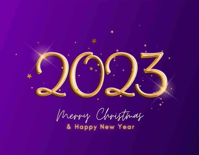 brand happy new year 2023 images with purple background free download
