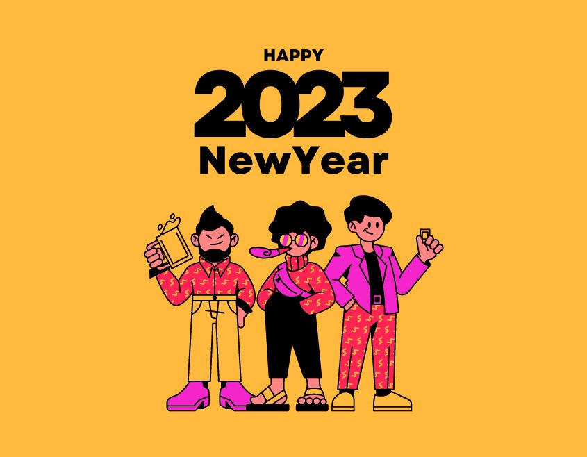 Yellow Colorfull Happy New Year 2025 Facebook Post