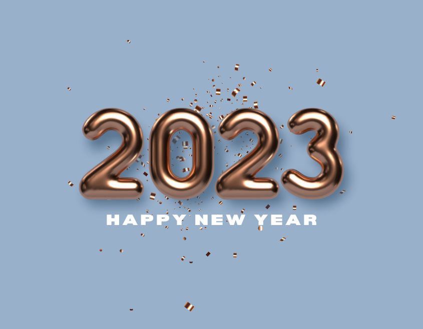 Blue and Copper Gold 2023 New Year Whatsapp Post
