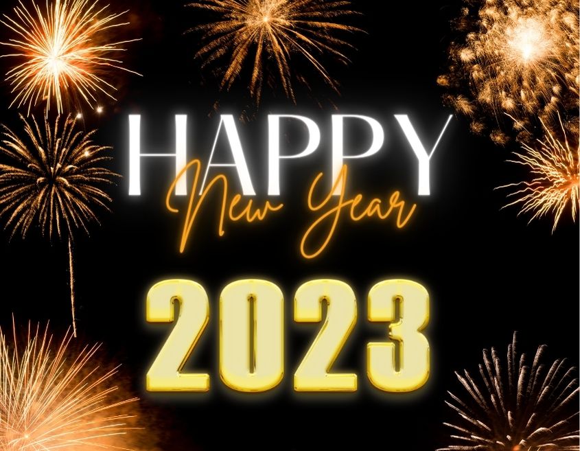 happy new year 2023 images download free with black background