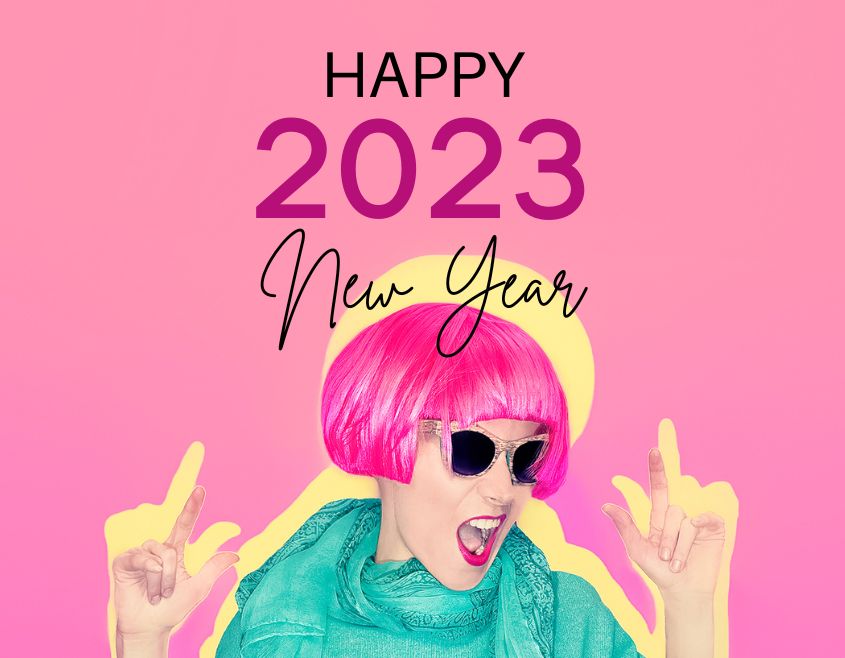 pink background and funny girl happy new year 2025 images download free