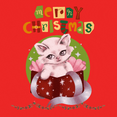 Merry Christmas Cat Gif