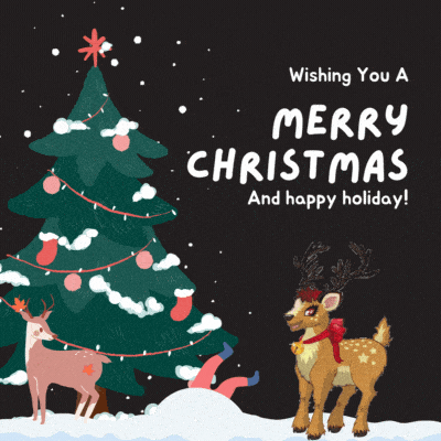Wishing you a merry christmas and happy holiday gif