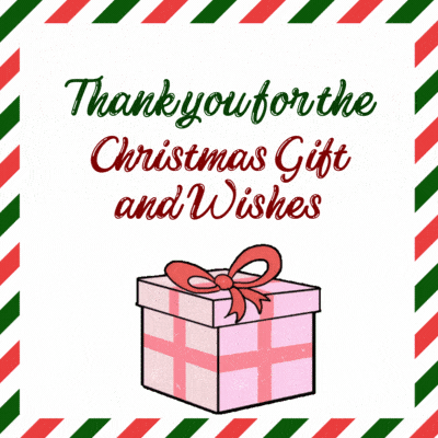 Thank You for the Christmas gif and wishes Gif