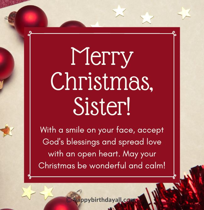 Christmas Greetings for Sister 