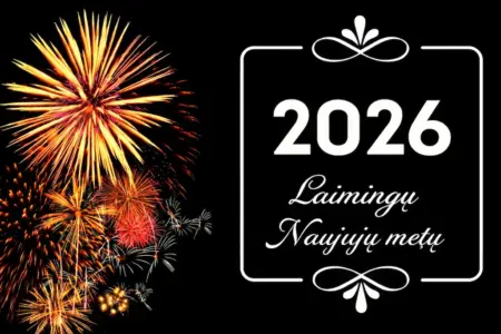 Happy New Year 2026 in Lithuanian Language